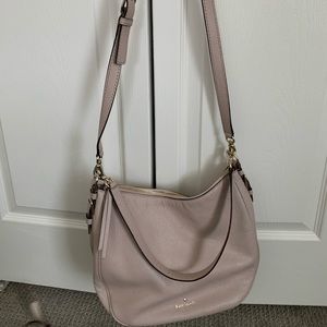 Kate Spade tan purse. Two straps, pebble leather. Barely used, dust bag included